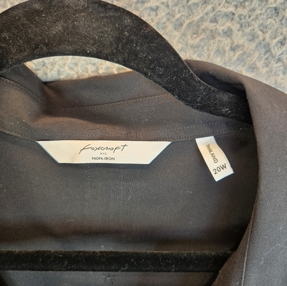 Foxcroft NYC Womens Sz 22W No Iron Black Casual Comfort Full Front Button Blouse - Picture 8 of 14